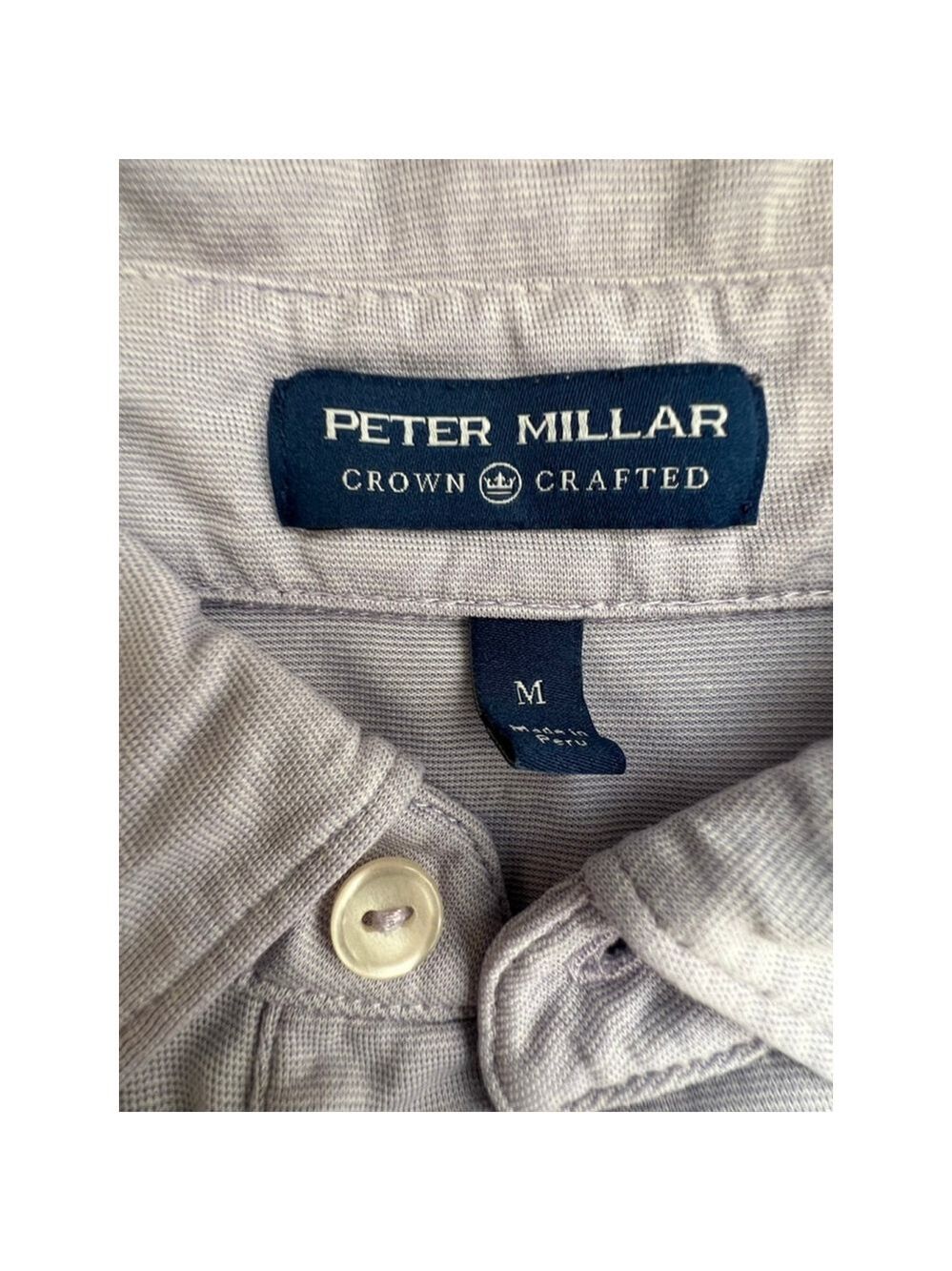 Men's Peter Millar Lavender Polo Shirt M - Picture 2 of 3